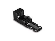 MOUNTING CARRIER - FOR 2-CONDUCTOR TERMINAL BLOCKS - 221 SERIES - 4 mm▓ - WITH SNAP-IN MOUNTING FOOT FOR HORIZONTAL MOUNTING - BLACK
