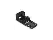MOUNTING CARRIER - FOR 3-CONDUCTOR TERMINAL BLOCKS - 221 SERIES - 4 mm▓ - WITH SNAP-IN MOUNTING FOOT FOR HORIZONTAL MOUNTING - BLACK
