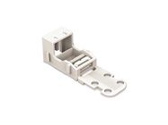 MOUNTING CARRIER - FOR 2-CONDUCTOR TERMINAL BLOCKS - 221 SERIES - 4 mm▓ - WITH SNAP-IN MOUNTING FOOT FOR VERTICAL MOUNTING - WHITE