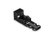 MOUNTING CARRIER - FOR 2-CONDUCTOR TERMINAL BLOCKS - 221 SERIES - 4 mm▓ - WITH SNAP-IN MOUNTING FOOT FOR VERTICAL MOUNTING - BLACK