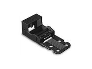 MOUNTING CARRIER - FOR 3-CONDUCTOR TERMINAL BLOCKS - 221 SERIES - 4 mm▓ - WITH SNAP-IN MOUNTING FOOT FOR VERTICAL MOUNTING - BLACK