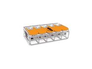 COMPACT SPLICING CONNECTOR - FOR ALL CONDUCTOR TYPES - max. 6 mm▓ - 5-CONDUCTOR - WITH LEVERS - TRANSPARENT HOUSING