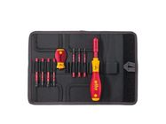 Wiha Screwdriver and bit set slimVario® screwdriver Slotted, Phillips, Pozidriv, 9-pcs. in bag (41232)