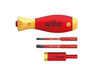 Wiha easyTorque torque set electric adapter with slimVario® holder and SL/PZ slimBits, 4-pcs. in blister pack (41477)