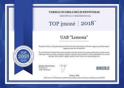 top įmonė 2018