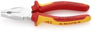 KNIPEX 01 06 190 Combination Pliers Chrome Vanadium insulated with multi-component grips, VDE-tested chrome-plated 190 mm