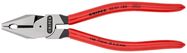 KNIPEX 02 01 180 High Leverage Combination Pliers plastic coated black atramentized 180 mm