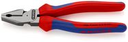 KNIPEX 02 02 180 SB High Leverage Combination Pliers with multi-component grips black atramentized 180 mm (self-service card/blister)