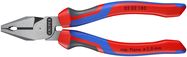 KNIPEX 02 02 180 High Leverage Combination Pliers with comfort handles black atramentized 180 mm