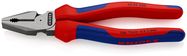 KNIPEX 02 02 200 High Leverage Combination Pliers with multi-component grips black atramentized 200 mm