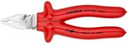 KNIPEX 02 07 200 High Leverage Combination Pliers with dipped insulation, VDE-tested chrome-plated 200 mm