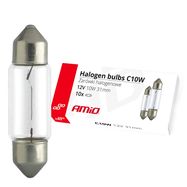 Halogen bulbs C10W Festoon 31mm 12V 10pcs, AMiO