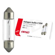 Halogen bulbs C10W Festoon 41mm 12V 10pcs, AMiO