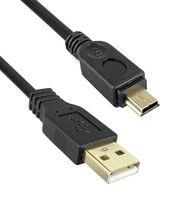 USB CABLE, 2.0 PLUG A-MINI B, 4.9M, BLK