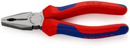 KNIPEX 03 02 160 SB Combination Pliers with multi-component grips black atramentized 160 mm (self-service card/blister)