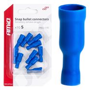 Snap bullet connectors 5mm 1.5-.25mm2 15A 10 pcs, AMiO