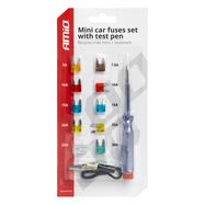 Miniautode kaitsmete komplekt koos testpliiatsiga AMIO-03523