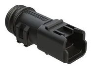 BACKSHELL, PLUG CONN, 2POS, 180DEG, BLK