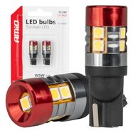 LED bulbs CANBUS T10 W5W 9 SMD 3030 White 12V 24V AMIO-04242, AMiO