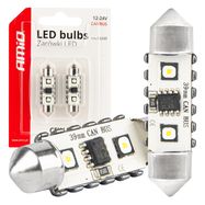 LED CANBUS bulbs 12SMD Festoon C5W 3838 39mm White 12/24V AMIO-04249, AMiO