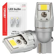 LED bulbs CANBUS T10 W5W 2SMD 3570 White 12V 24V AMIO-04256, AMiO