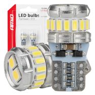 LED bulbs CANBUS T10 W5W 16SMD 2SMD 3014 3030 White 12V 24V AMIO-04260, AMiO