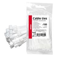 Clamping bands white 2.5×100mm 100 pcs. AMIO-04305, AMiO