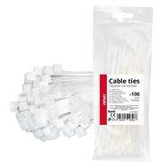 White cable ties 2.5×150mm 100 pcs. AMIO-04306, AMiO