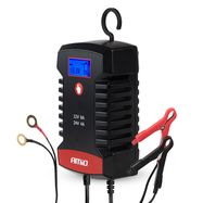 Digital battery charger AGM GEL STD LiFePo4 MAX 8A 12/24V PRO HOOK AMIO-04533, AMiO