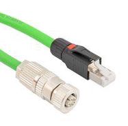 SENSOR CORD, M12 RCPT-RJ45 PLUG, 16.4FT