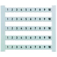 Terminal marking, Pitch in mm: 5.00, Printed characters: Numbers, horizontal, white Weidmuller