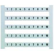 Terminal marking, Pitch in mm: 5.00, Printed characters: Numbers, horizontal, white Weidmuller