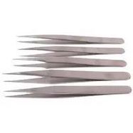Five Piece Stainless Steel Precision Tweezer Set