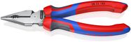 KNIPEX 08 22 185 Needle-Nose Combination Pliers with comfort handles black atramentized 185 mm