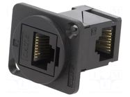 Coupler; FT; Cat: 6; 8p8c; RJ45 socket,both sides; angled; 19x24mm CLIFF
