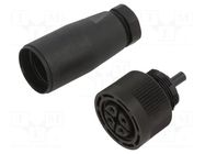 Connector: M18; plug; female; 250V; 5A; IP67; PIN: 4; 714; for cable BINDER