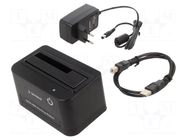 Docking station; USB 2.0; black GEMBIRD