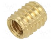 Threaded insert; brass; M6; BN 37915; L: 9.8mm; for plastic TAPPEX