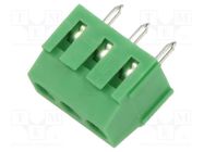 PCB terminal block; angled 90°; 3.5mm; ways: 3; on PCBs; 1mm2; 10A ADAM TECH
