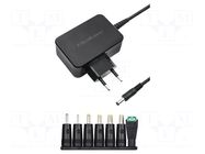 Power supply: switching; mains,plug-in; 12VDC; 2.5A; 30W QOLTEC