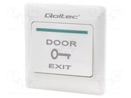 Exit button; wall mount; IP20; AC load @R: 3A/125VAC; plastic QOLTEC