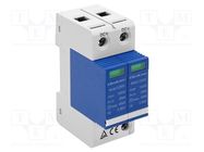 Surge arrestor; Type 2; Poles: 2; for DIN rail mounting; -10÷85°C QOLTEC