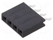 Connector: pin strips; socket; female; PIN: 4; horizontal; SMT; 1x4 HARWIN
