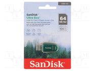 Pendrive; USB 3.2; 64GB; R: 100MB/s; ULTRA ECO; USB A SANDISK