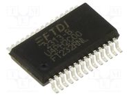 IC: interface; USB-UART; Full Speed; 3.3÷5.25VDC; tube; SSOP28 FTDI