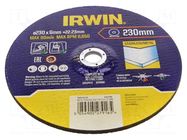 Grinding wheel; Ø: 230mm; Øhole: 22.23mm; metal,stainless steel IRWIN