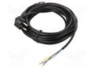Cable; 3x0.75mm2; CEE 7/7 (E/F) plug angled,wires; PVC; 10m; 16A JONEX