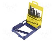 Drill set; for metal; high speed steel; plastic cassette; 19pcs. IRWIN