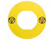 Label; Harmony XB4; Ø22mm; yellow; Dim: Ø60mm SCHNEIDER ELECTRIC