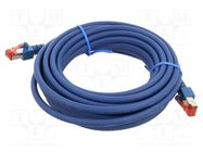 Patch cord; U/UTP; 6; stranded; Cu; PVC; blue; 10m; 24AWG HELUKABEL